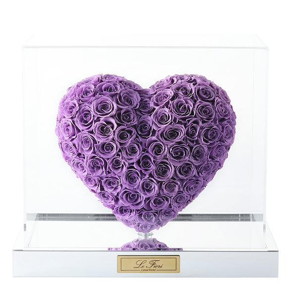 Preserved Rose - 3D Heart Shape (Light Purple) - Le Fiori