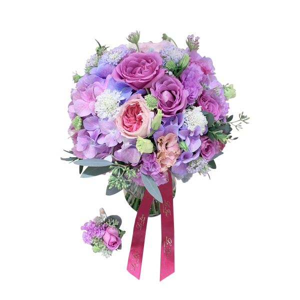 Fresh Flower Wedding Bouquet - Purple - Le Fiori