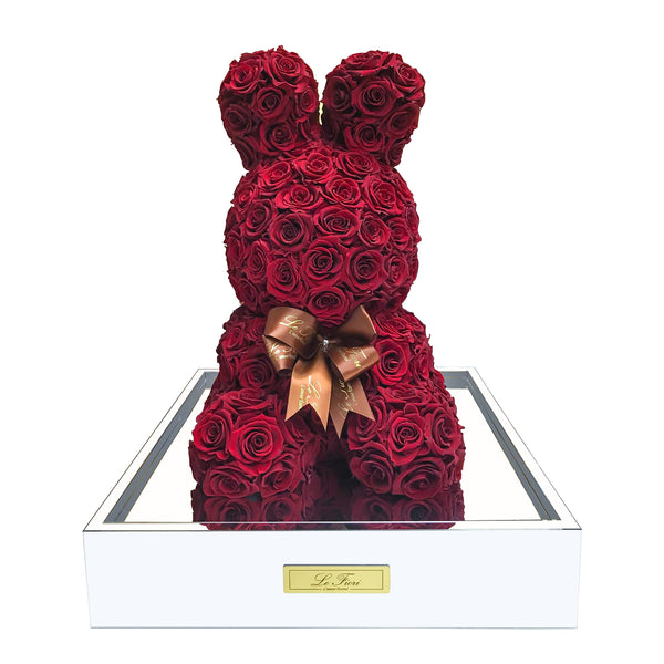 Preserved Rose Rabbit - Burgundy Rose - Le Fiori