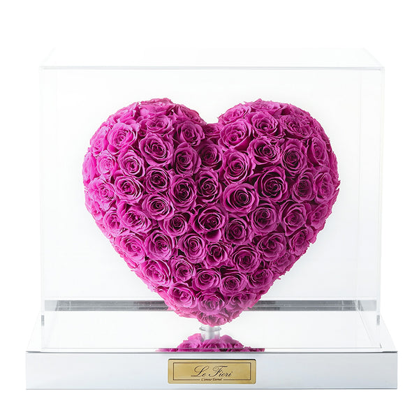 Preserved Rose - 3D Heart Shape (Red Violet) - Le Fiori