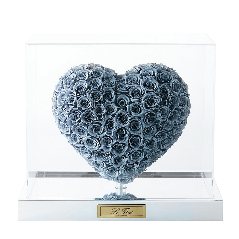 Preserved Rose - 3D Heart Shape (Lilac Gray) - Le Fiori