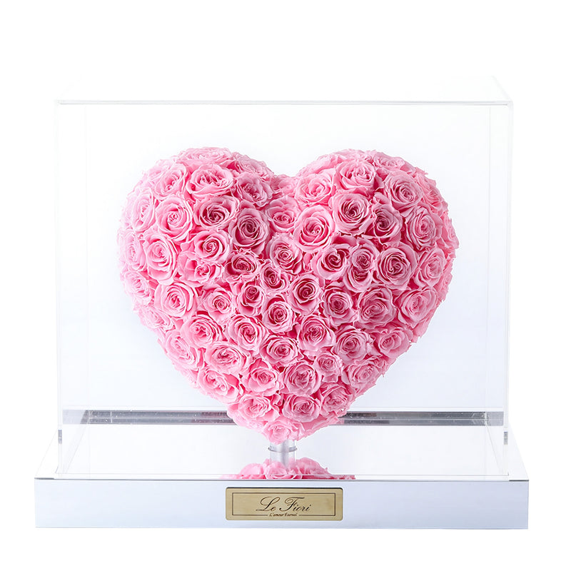 Preserved Rose - 3D Heart Shape (Light Pink) - Le Fiori