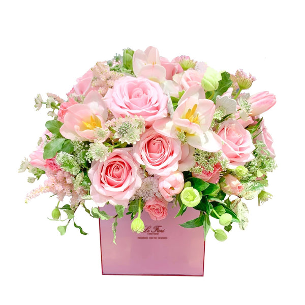Fresh Flower Box - Pink Lily and Rose - Le Fiori