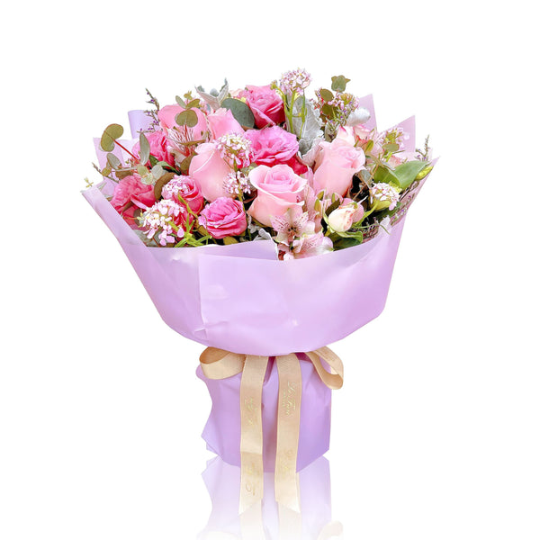 FRESH FLOWER BOUQUET - PINK ROSE AND MINI ROSE