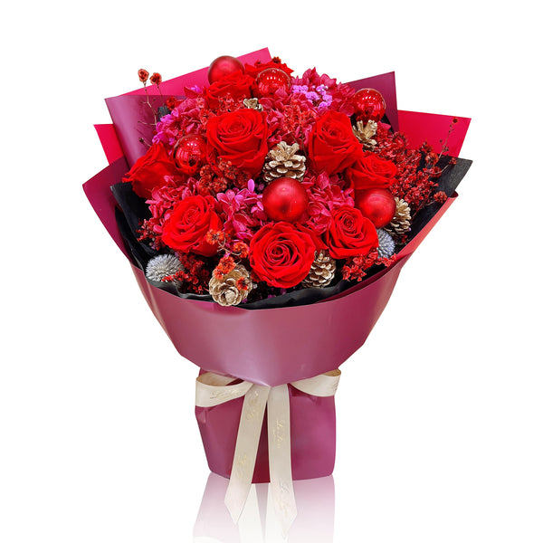 PRESERVED ROSE BOUQUET - RED ROSE
