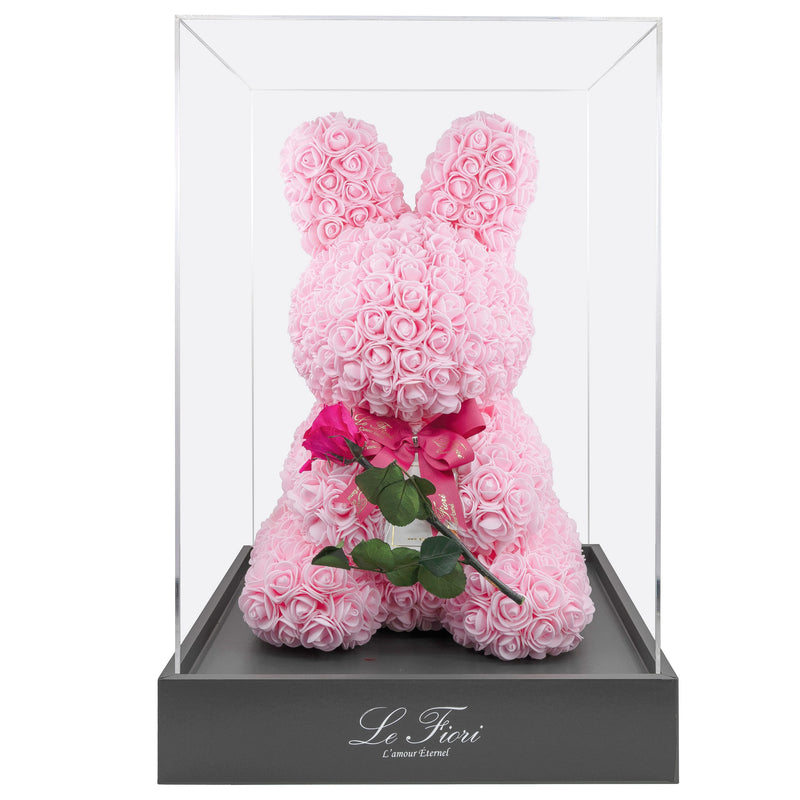 Baby Pink Rose Rabbit With Stem Preserved Rose - Le Fiori
