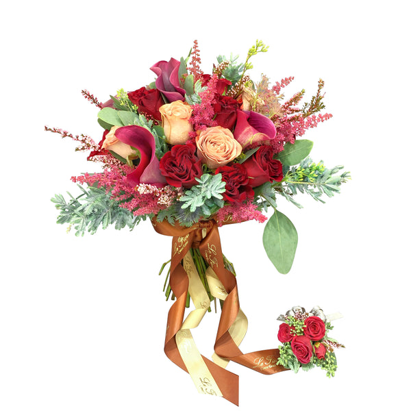 Fresh Flower Wedding Bouquet - Calla Lily and Rose - Le Fiori
