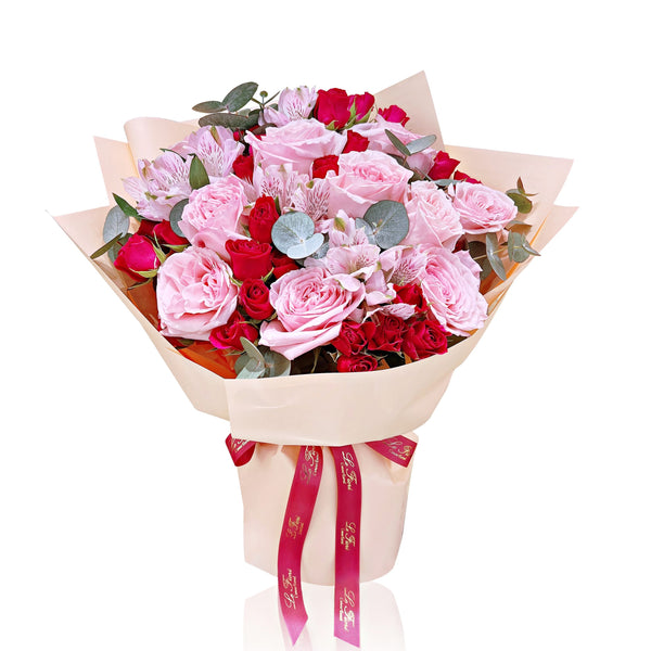 Fresh Flower Bouquet - Pink Rose and Mini Rose - Le Fiori
