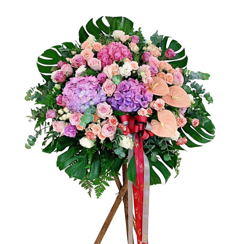 Fiori Occasion - Purple Hydrangea and Orange Rose - Le Fiori