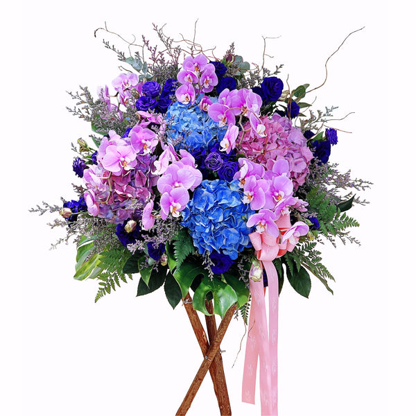 Fiori Occasion - Blue Hydrangea and Orchid - Le Fiori
