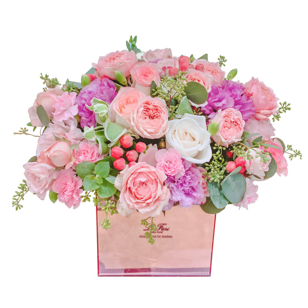 Fresh Flower Box - Pink Mini Rose and Carnation - Le Fiori